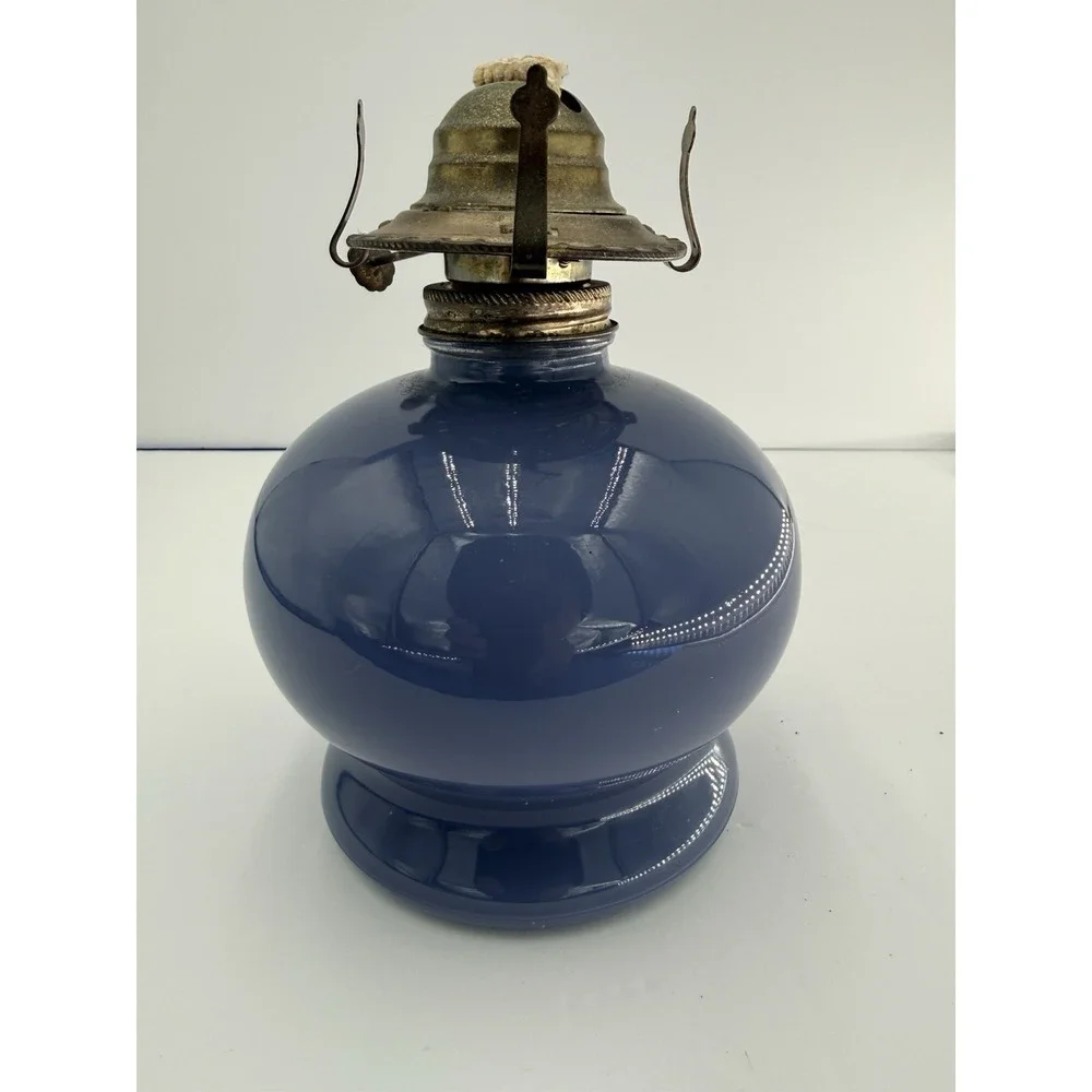 Vintage Lamplight Farms Kerosene Lamp –Lavender Blue with Ducks Cottagecore